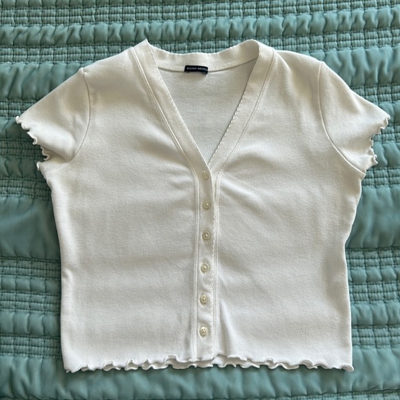 Brandy Melville Tops - BRANDY Melville Short Sleeve Top, O/S, white